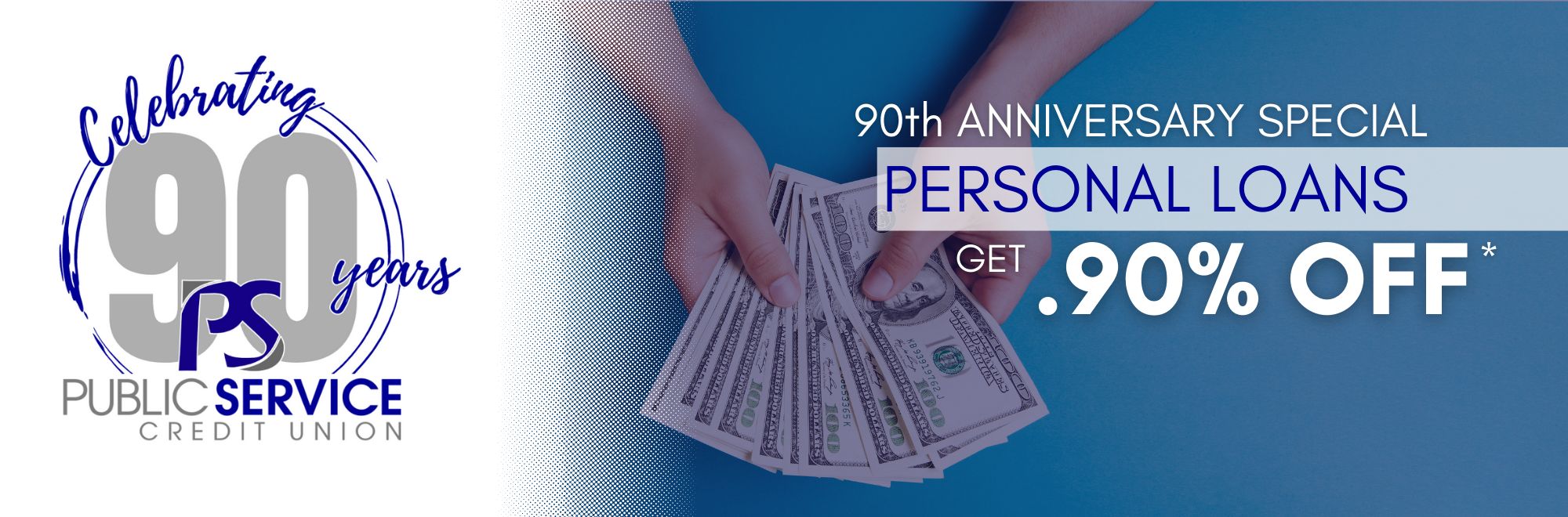90th anniversary special Personal Loans get .90% off